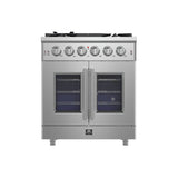 FORNO Massimo 30″ 4.32 cu. ft. Freestanding French Door Gas Range with 5 Burners, FFSGS6439-30