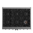 FORNO Massimo 36" 5.36 cu. ft. Freestanding French Door Gas Range with 6 Burners, FFSGS6439-36
