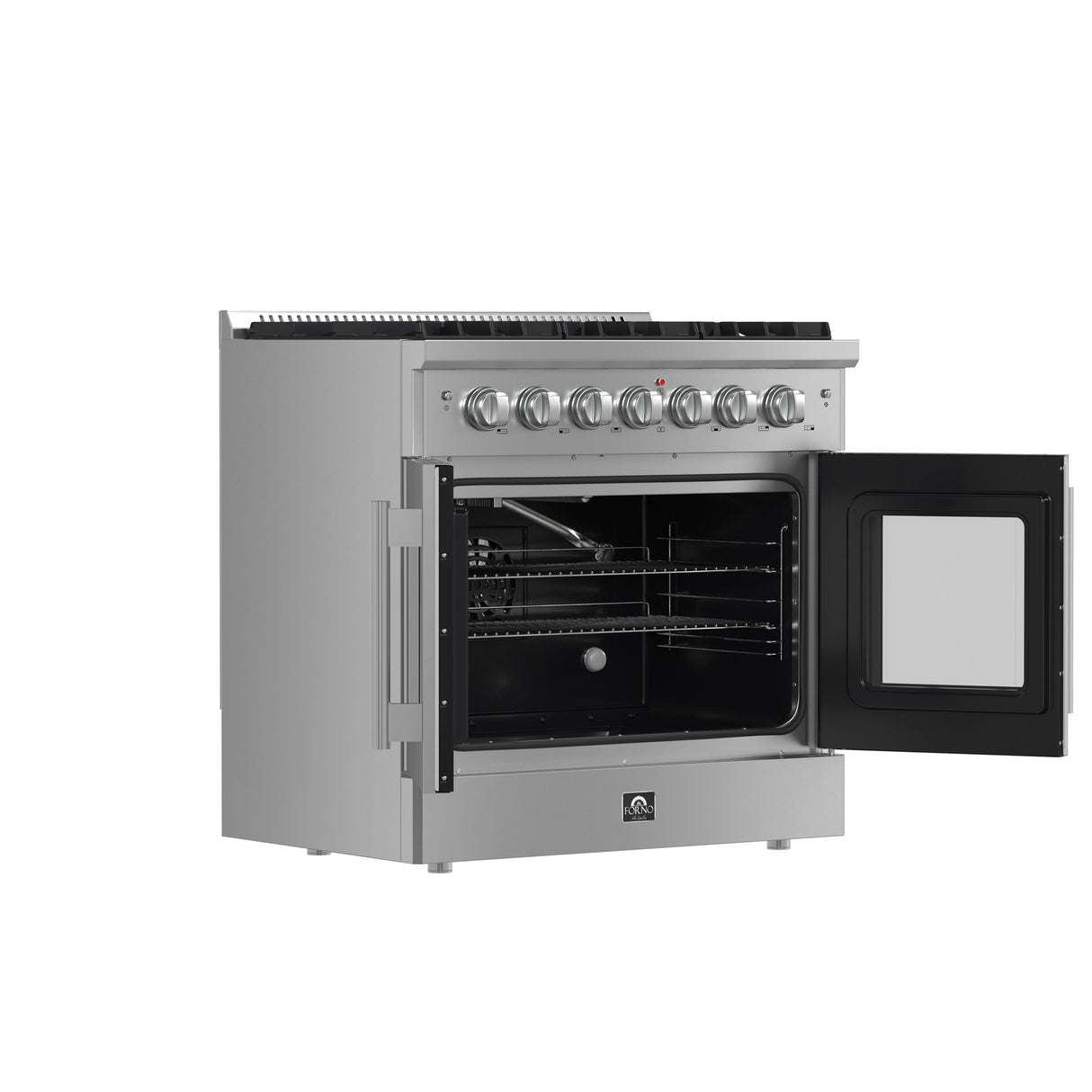 FORNO Galiano 36" 5.36 cu. ft. Freestanding Gas Range with French Door and 6 Burners, FFSGS6444-36