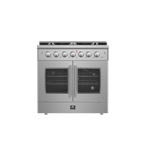 FORNO Galiano 36" 5.36 cu. ft. Freestanding Gas Range with French Door and 6 Burners, FFSGS6444-36