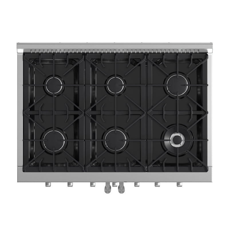 FORNO Galiano 36" 5.36 cu. ft. Freestanding Gas Range with French Door and 6 Burners, FFSGS6444-36