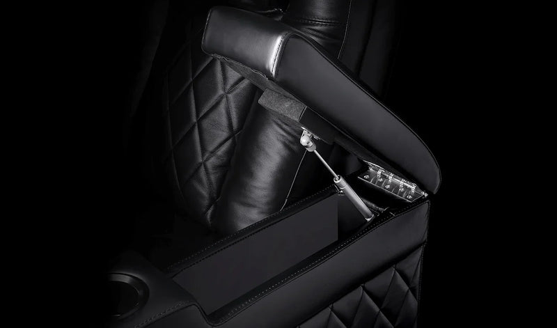 Valencia Tuscany Leather Home Theater Seating with Risers Row of 2 Loveseat, Midnight Black