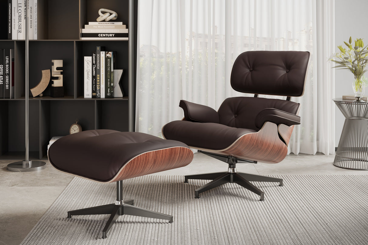 Armoni Leather Chair & Ottoman