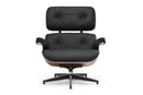 Valencia Armoni Top Grain Leather Lounge Chair & Ottoman, Black