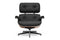 Valencia Armoni Top Grain Leather Lounge Chair & Ottoman, Black