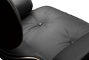 Valencia Armoni Top Grain Leather Lounge Chair & Ottoman, Black