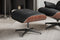 Valencia Armoni Top Grain Leather Lounge Chair & Ottoman, Black