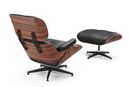 Valencia Armoni Top Grain Leather Lounge Chair & Ottoman, Black