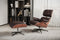 Valencia Armoni Top Grain Leather Lounge Chair & Ottoman, Dark Chocolate
