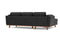 Valencia Artisan Top Grain Leather Three Seats with Left Chaise Sofa, Black