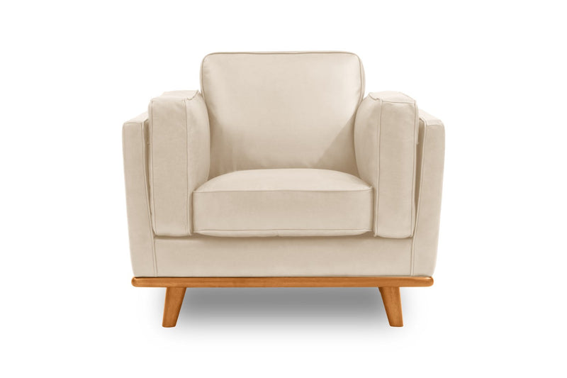 Valencia Artisan Top Grain Leather Accent Chair, Beige