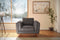 Valencia Artisan Top Grain Leather Accent Chair, Modern Grey