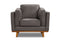 Valencia Artisan Top Grain Leather Accent Chair, Modern Grey