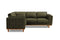 Valencia Artisan Top Grain Leather L-Shape Corner Sectional Sofa, Olive Green