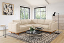 Valencia Artisan Top Grain Leather L-Shape Corner Sectional Sofa, Beige