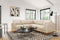 Valencia Artisan Top Grain Leather L-Shape Corner Sectional Sofa, Beige