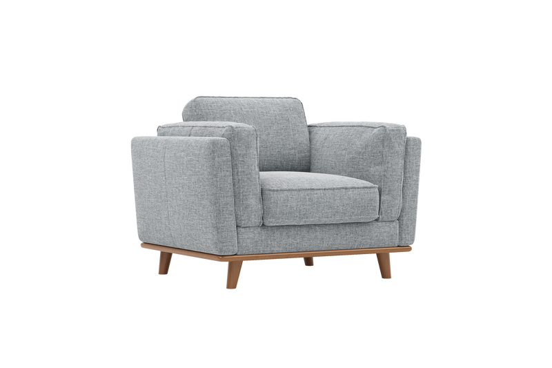 Valencia Artisan Swiss Linen Accent Chair, Light Grey