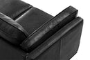 Valencia Artisan Top Grain Leather L-Shape Corner Sectional Sofa, Black