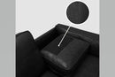 Valencia Artisan Top Grain Leather L-Shape Corner Sectional Sofa, Black