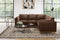 Valencia Artisan Top Grain Leather L-Shape Corner Sectional Sofa, Dark Chocolate