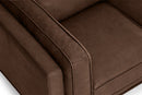 Valencia Artisan Top Grain Leather L-Shape Corner Sectional Sofa, Dark Chocolate