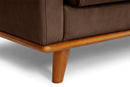 Valencia Artisan Top Grain Leather L-Shape Corner Sectional Sofa, Dark Chocolate