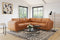 Valencia Artisan Top Grain Leather L-Shape Corner Sectional Sofa, Cognac