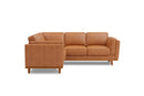 Valencia Artisan Top Grain Leather L-Shape Corner Sectional Sofa, Cognac