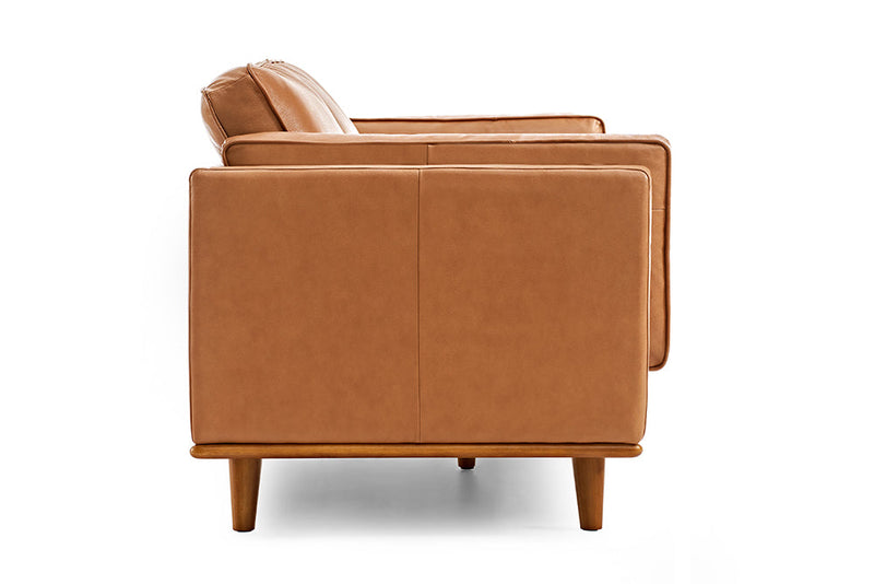 Valencia Artisan Top Grain Leather Loveseat Sofa, Cognac