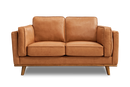 Valencia Artisan Top Grain Leather Loveseat Sofa, Cognac