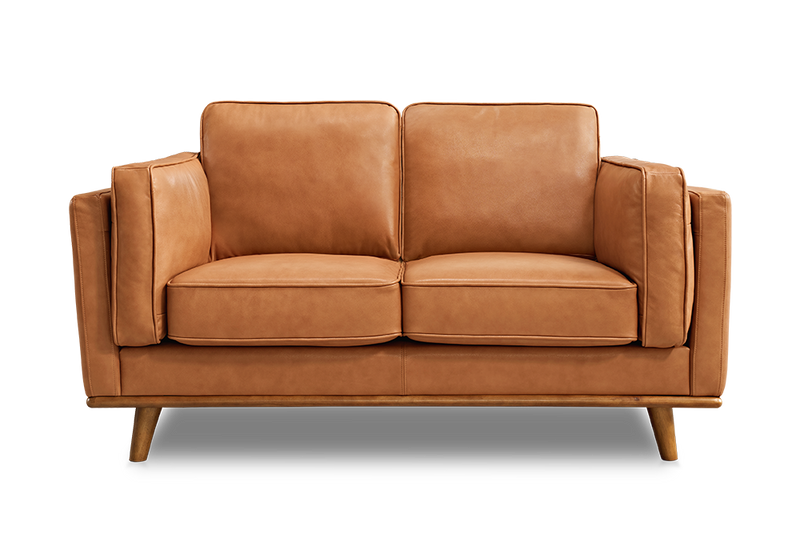 Valencia Artisan Top Grain Leather Loveseat Sofa, Cognac