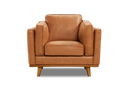 Valencia Artisan Top Grain Leather Accent Chair, Cognac