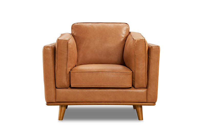 Valencia Artisan Top Grain Leather Accent Chair, Cognac