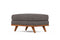 Valencia Artisan Top Grain Leather Ottoman, Modern Grey