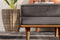 Valencia Artisan Top Grain Leather Ottoman, Modern Grey