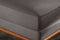 Valencia Artisan Top Grain Leather Ottoman, Modern Grey
