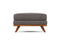 Valencia Artisan Top Grain Leather Ottoman, Modern Grey