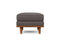 Valencia Artisan Top Grain Leather Ottoman, Modern Grey