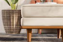 Valencia Artisan Top Grain Leather Ottoman, Beige