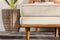 Valencia Artisan Top Grain Leather Ottoman, Beige