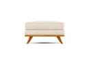 Valencia Artisan Top Grain Leather Ottoman, Beige