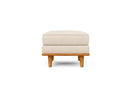 Valencia Artisan Top Grain Leather Ottoman, Beige