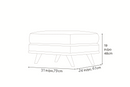 Valencia Artisan Top Grain Leather Ottoman, Modern Grey