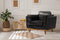 Valencia Artisan Top Grain Leather Accent Chair, Black