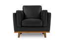 Valencia Artisan Top Grain Leather Accent Chair, Black