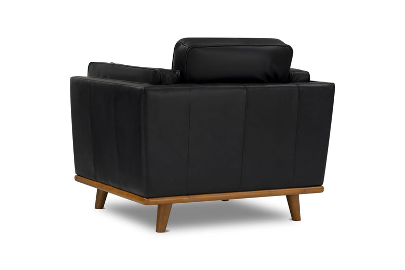 Valencia Artisan Top Grain Leather Accent Chair, Black