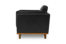 Valencia Artisan Top Grain Leather Accent Chair, Black