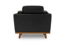 Valencia Artisan Top Grain Leather Accent Chair, Black