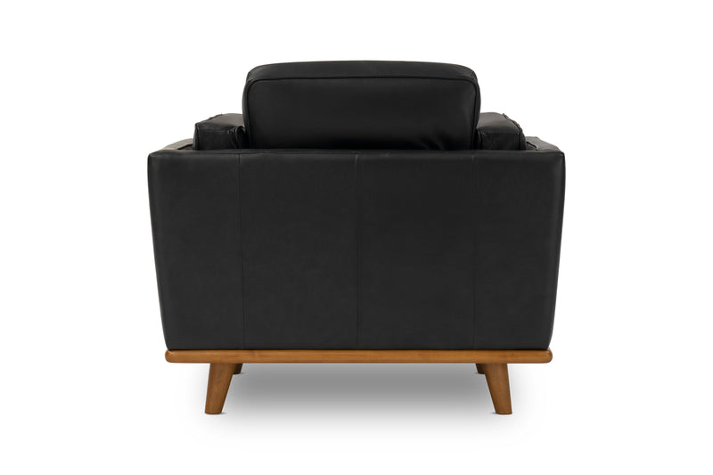 Valencia Artisan Top Grain Leather Accent Chair, Black