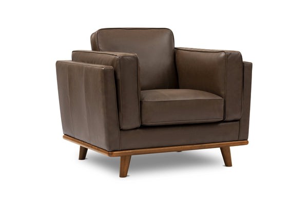 Valencia Artisan Top Grain Leather Accent Chair, Chocolate